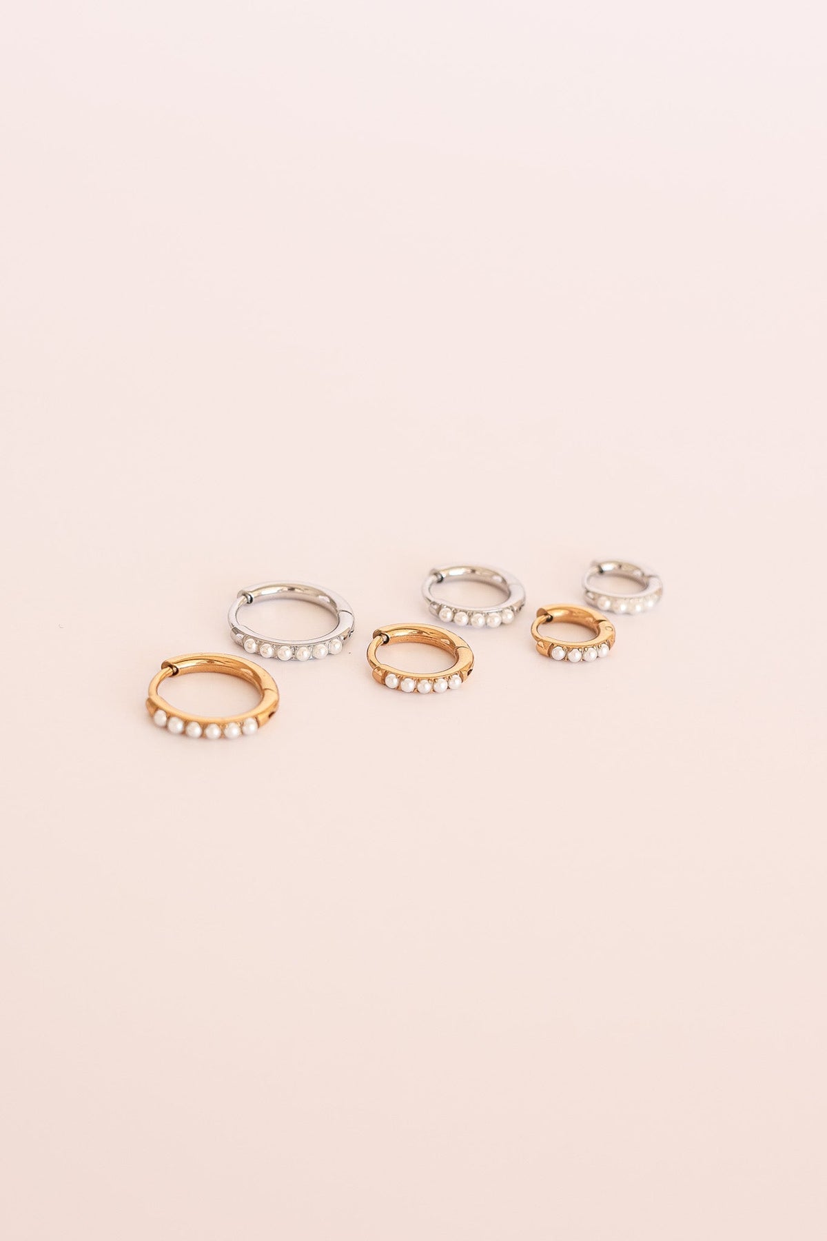 Pearl Micro Hoop - Quarter Circle AK Boutique