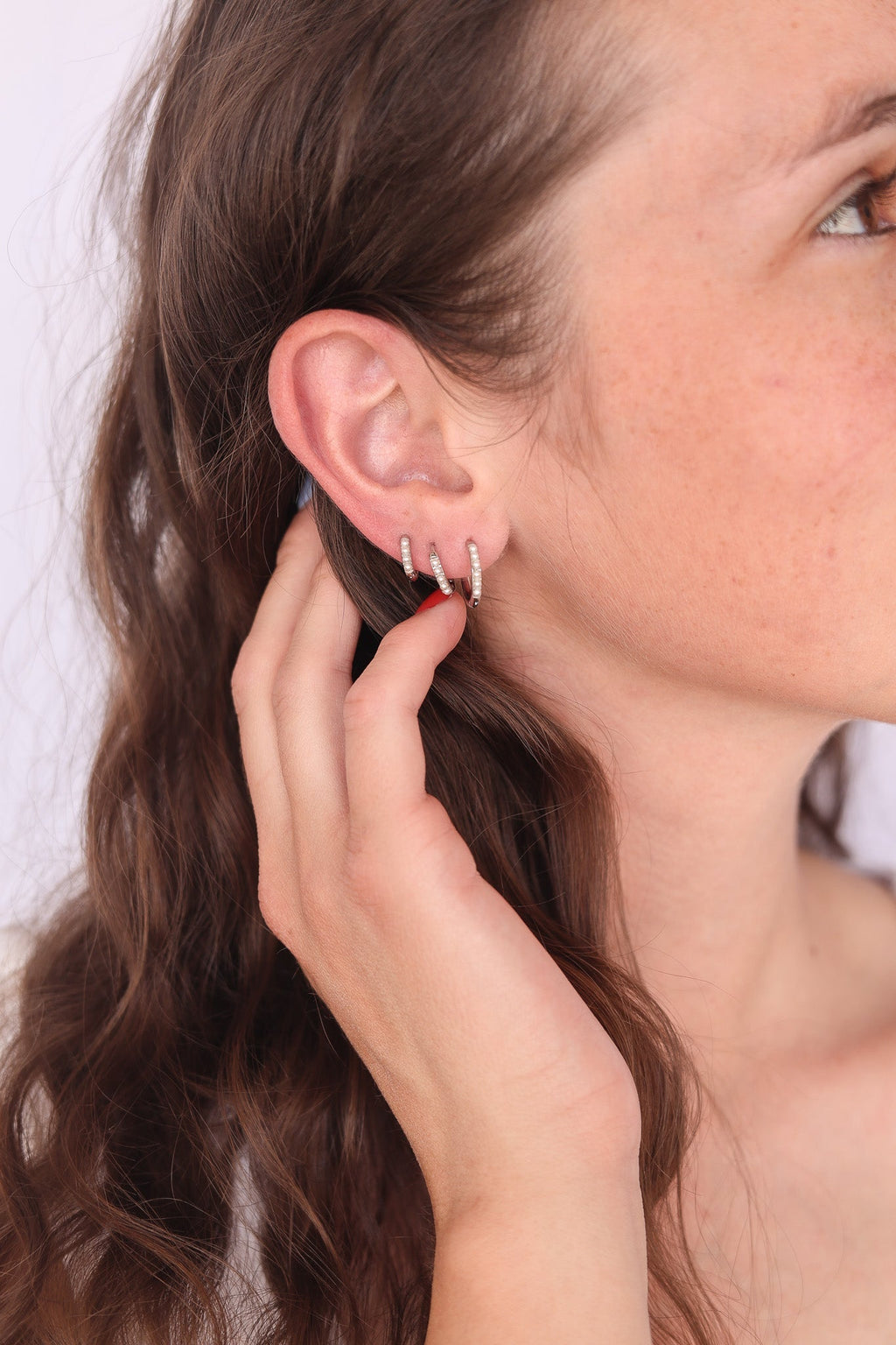 Pearl Micro Hoop - Quarter Circle AK Boutique