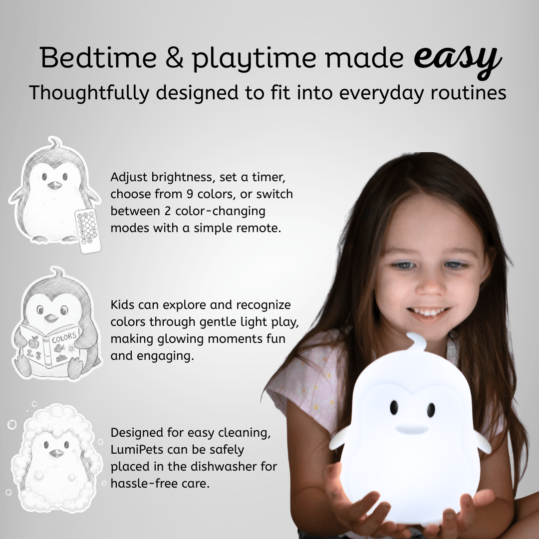 Pebbles the Penguin Night Light - Quarter Circle AK Boutique