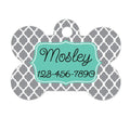 Personalized Dog Tag - Dog ID Tag - Personalized Bone Dog Tag - Pet Gift - Custom Pet ID Tag - Gray Mint - Quarter Circle AK Boutique