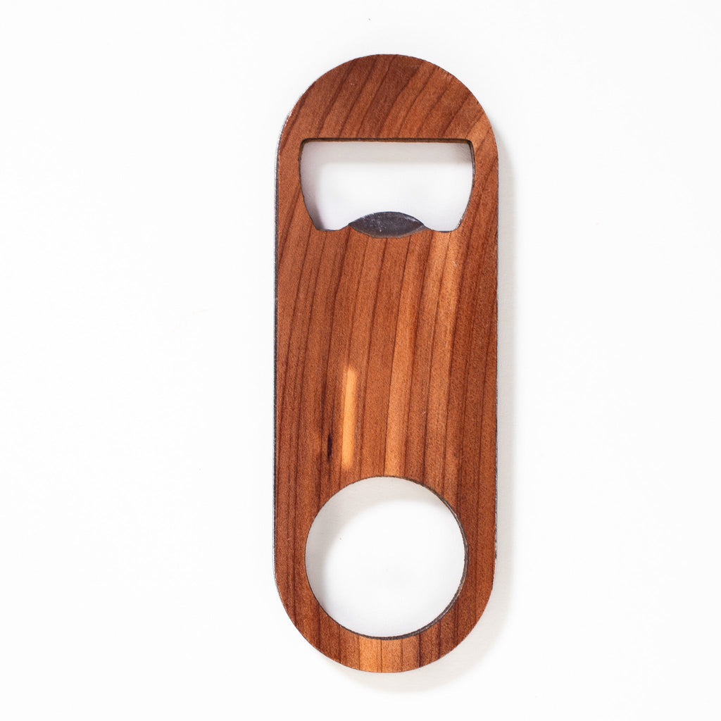Personalized Wood Veneer Small Bottle Opener - Quarter Circle AK Boutique