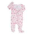 Pink Western Boots Ruffle Baby Footie - Quarter Circle AK Boutique