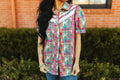 2 Fly Co "Plaid Posse" Western Top — Multi-Color Plaid with Lace Detail Comfortable Statement Piece