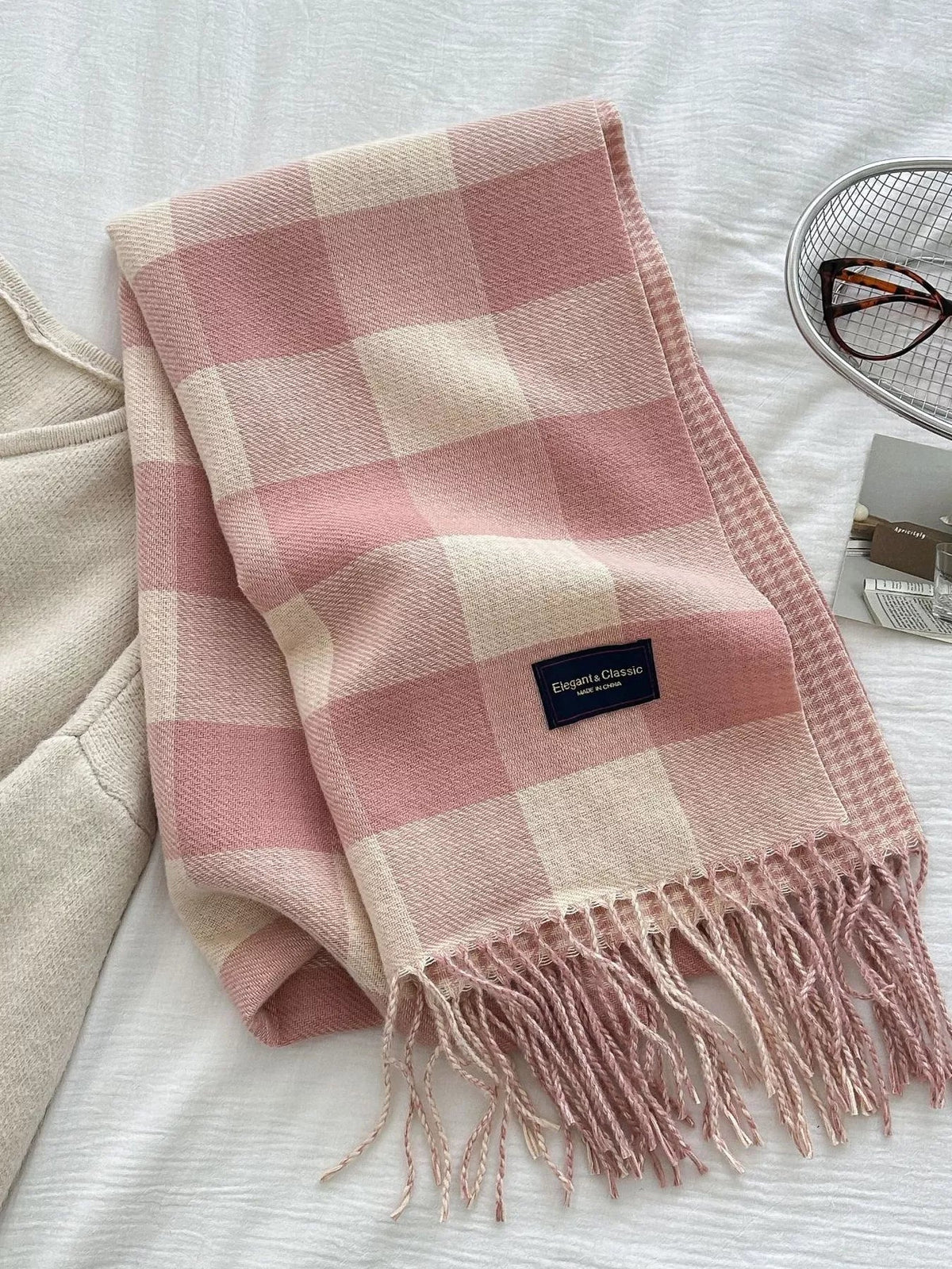 Plaid Tassel Winter Scarf - Quarter Circle AK Boutique