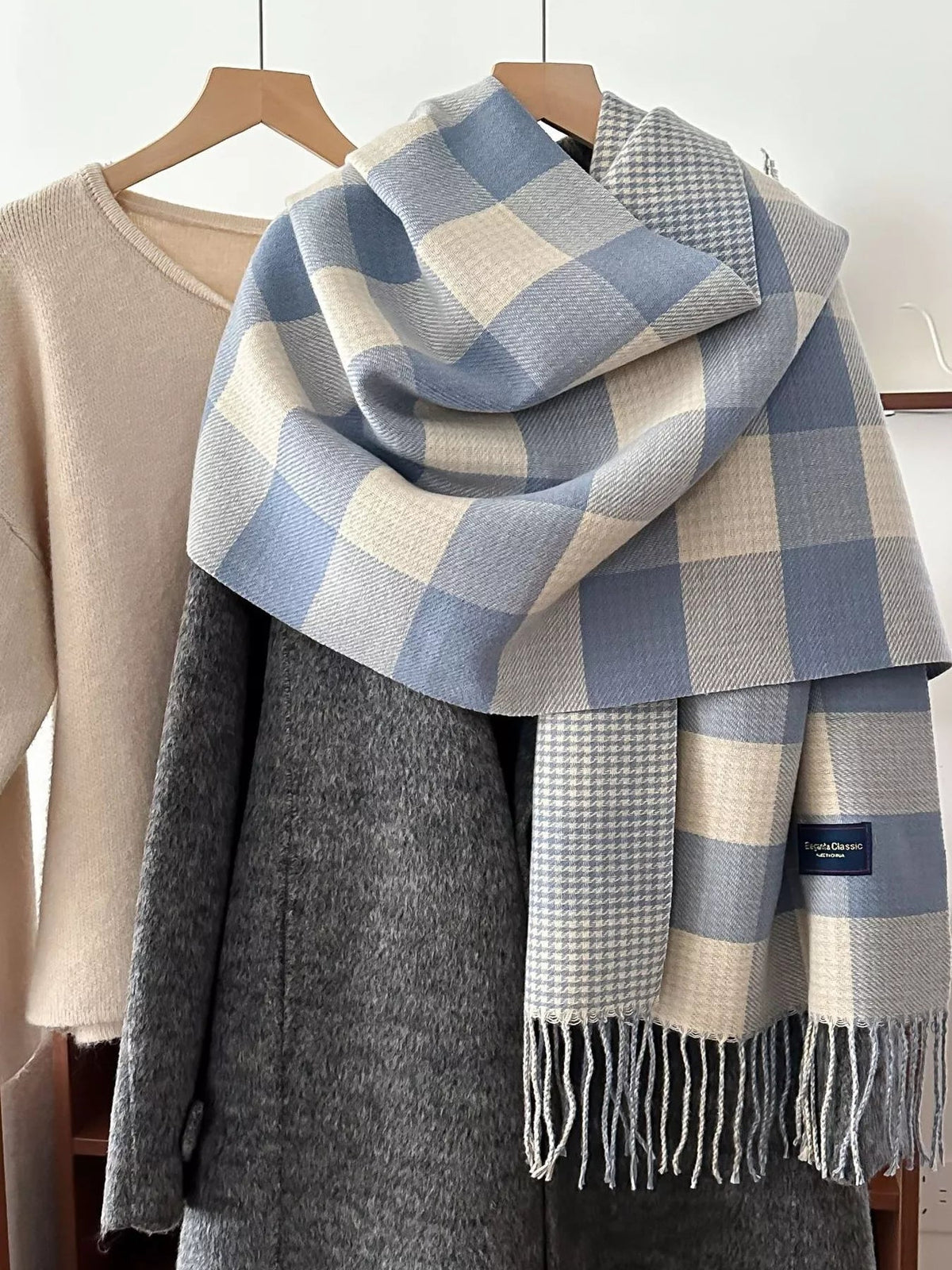 Plaid Tassel Winter Scarf - Quarter Circle AK Boutique