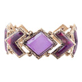 Pointedly Purple Turquoise Golden Link Bracelet