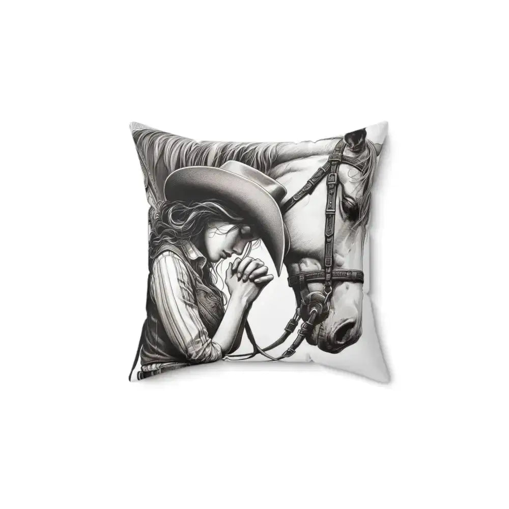 Praying Cowgirl Pillow, Western Decor Gifts, Cowgirl Pillow