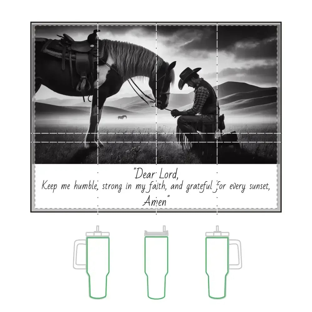 Praying Inspirational Cowboy, Thermal Tumbler, Stainless Steel Mug