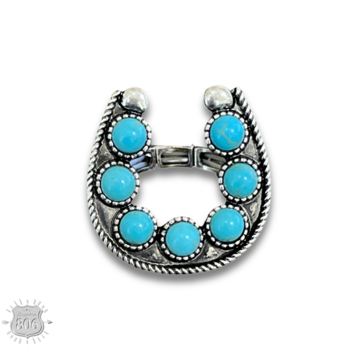 Stone horseshoe stretch ring