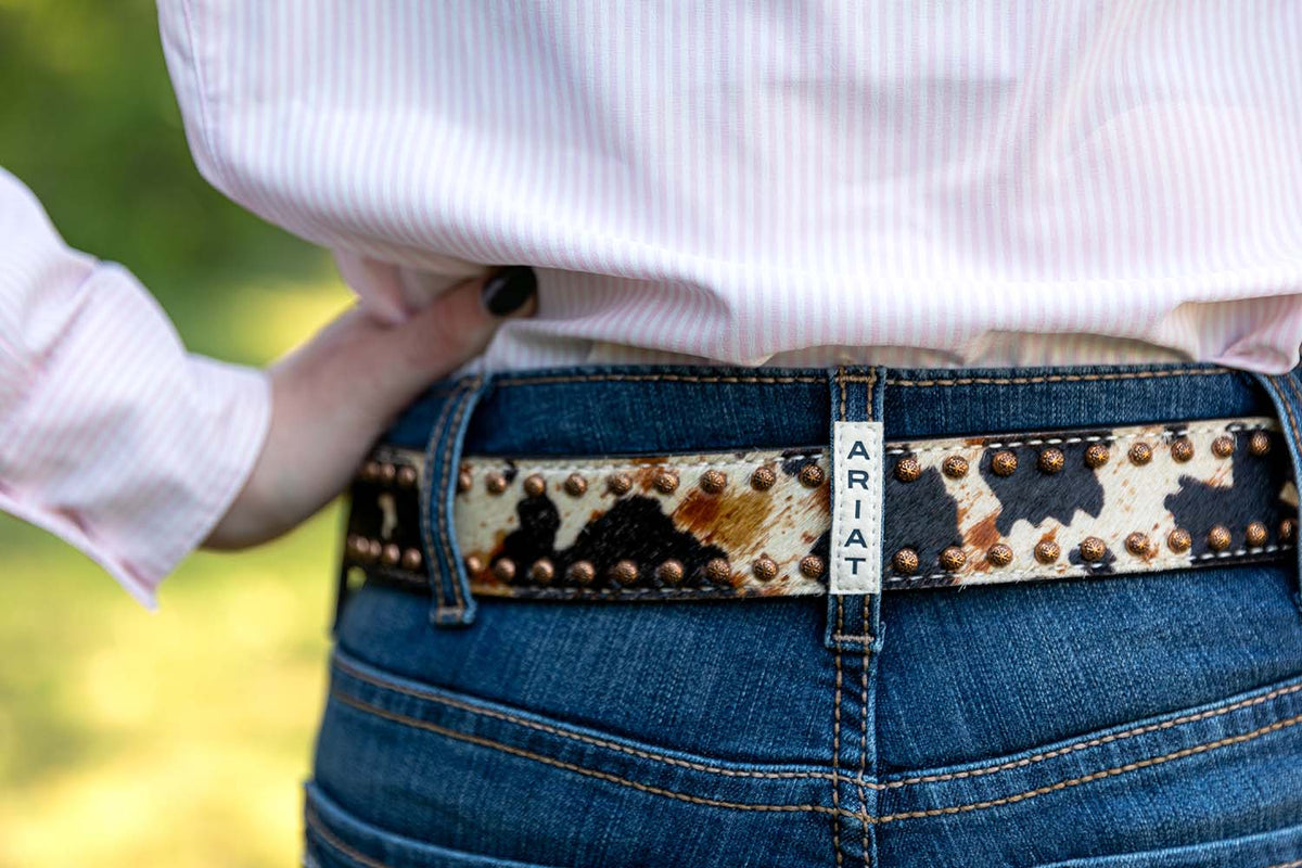 Rafter T Peppered Hide Ladies' Belt - Quarter Circle AK Boutique