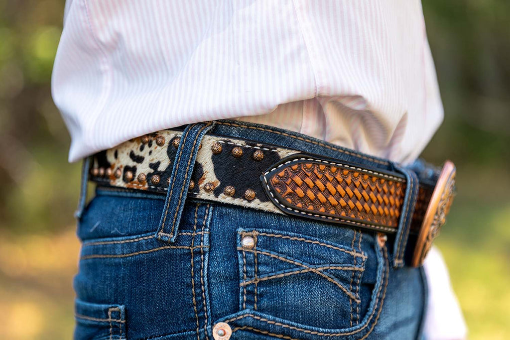 Rafter T Peppered Hide Ladies' Belt - Quarter Circle AK Boutique