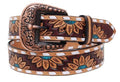 Rafter T Turquoise Sunflower Ladies' Belt - Quarter Circle AK Boutique