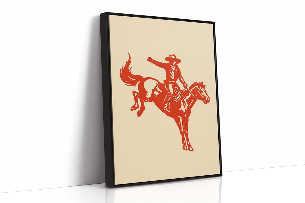 Retro Rodeo Cowboy Print - Quarter Circle AK Boutique