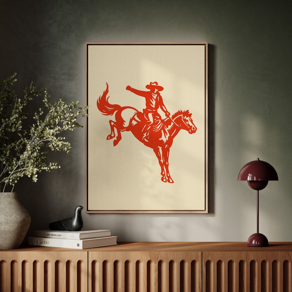 Retro Rodeo Cowboy Print - Quarter Circle AK Boutique