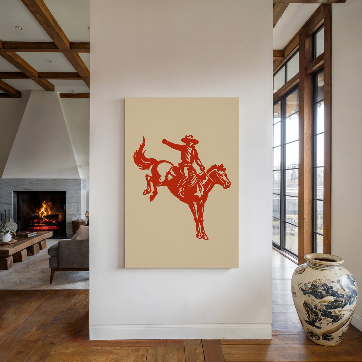 Retro Rodeo Cowboy Print - Quarter Circle AK Boutique