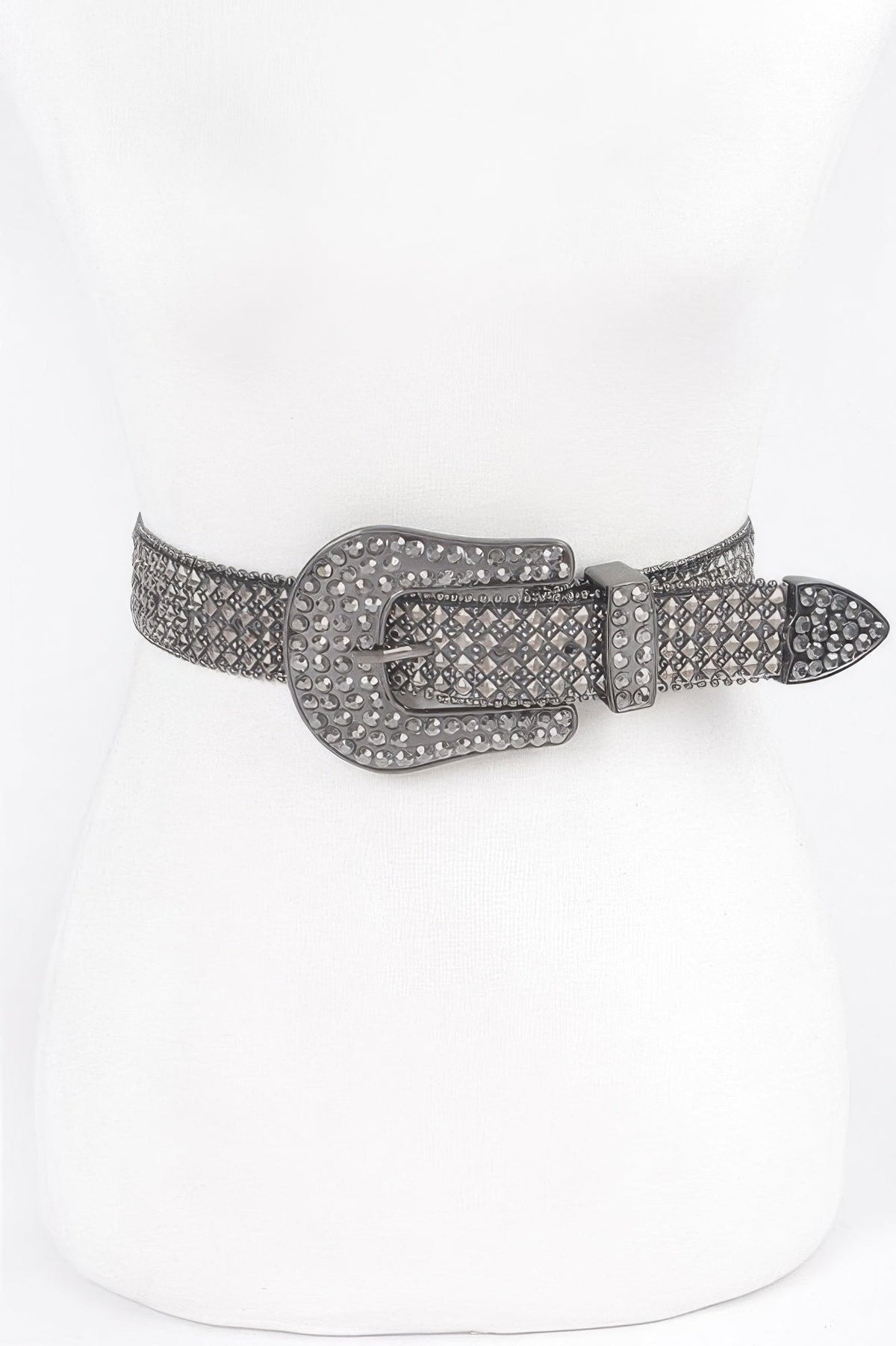 Rhinestone Western Style Plus Size Belt - Quarter Circle AK Boutique