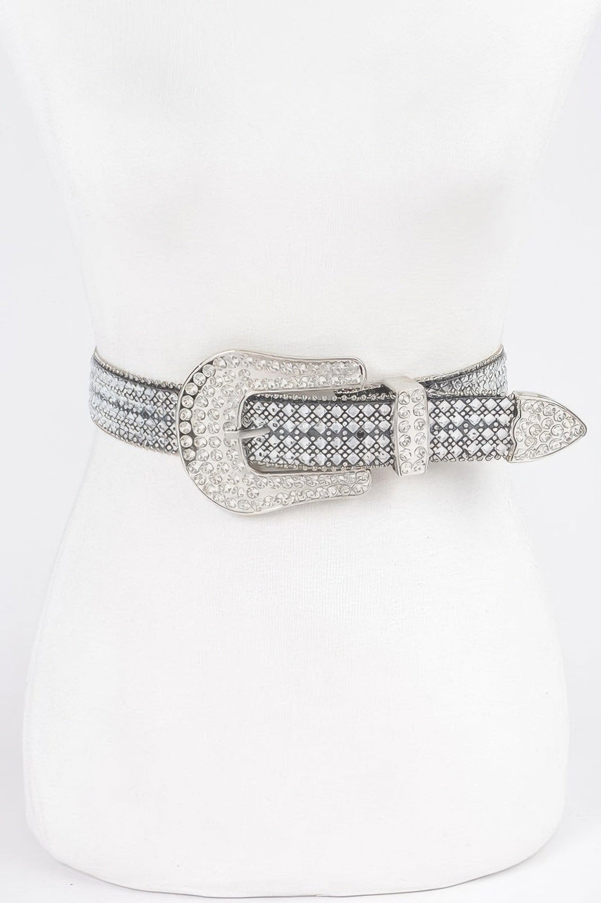 Rhinestone Western Style Plus Size Belt - Quarter Circle AK Boutique