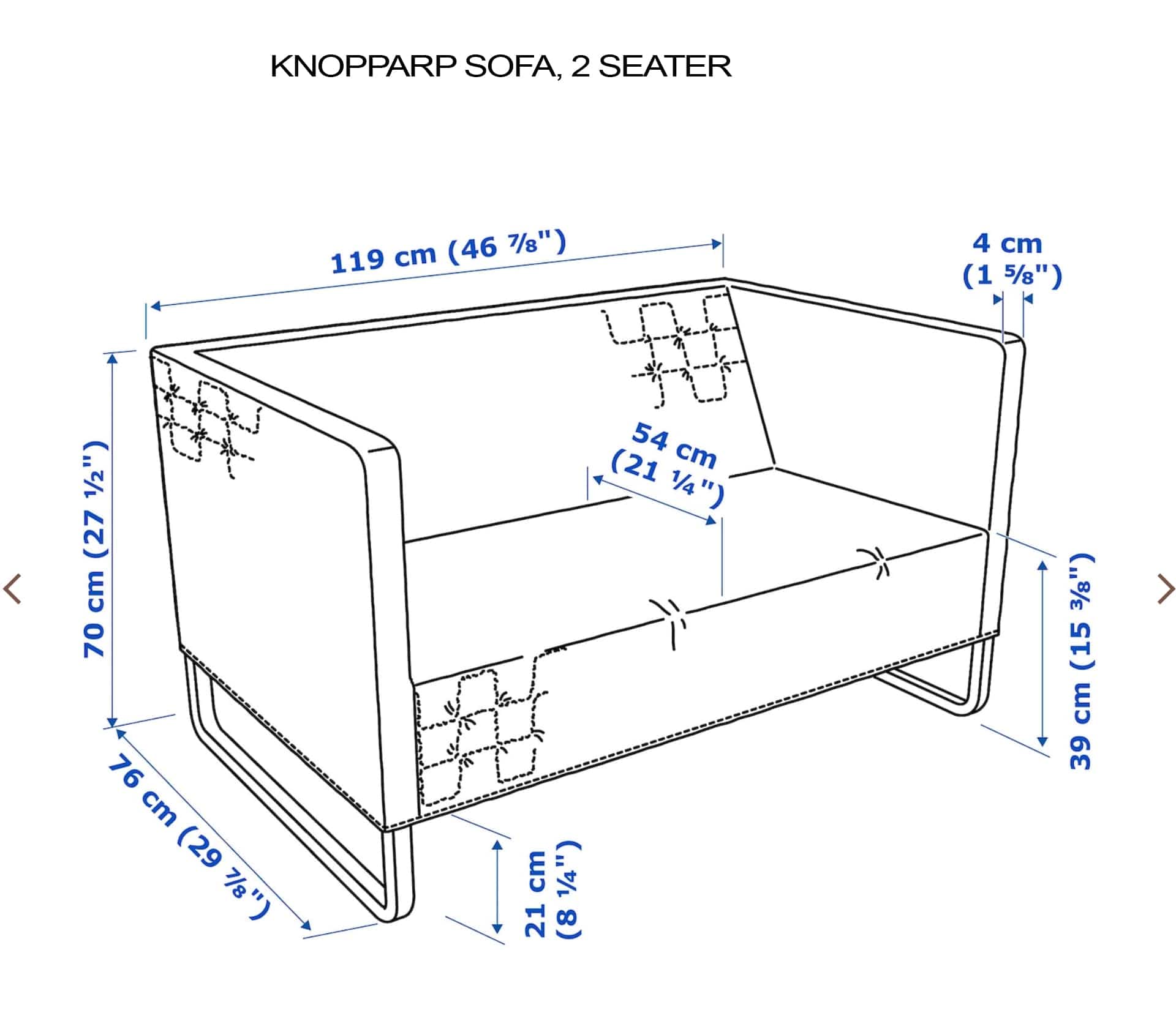 White Boho Mudcloth Slipcover – Compatible with IKEA Knopparp Sofa (2-Seater or 3-Seater)