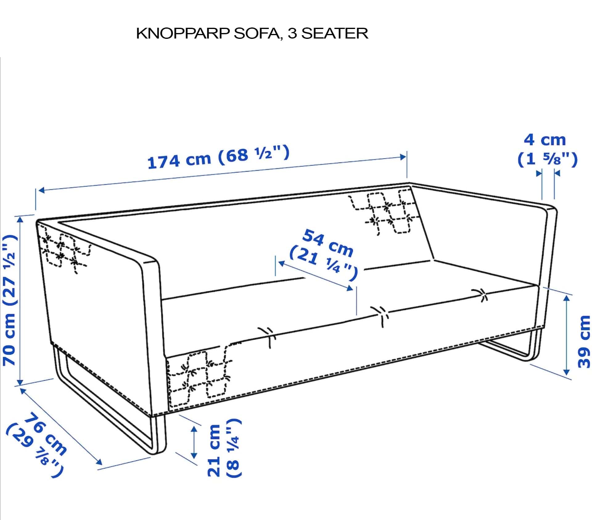 White Boho Mudcloth Slipcover – Compatible with IKEA Knopparp Sofa (2-Seater or 3-Seater)