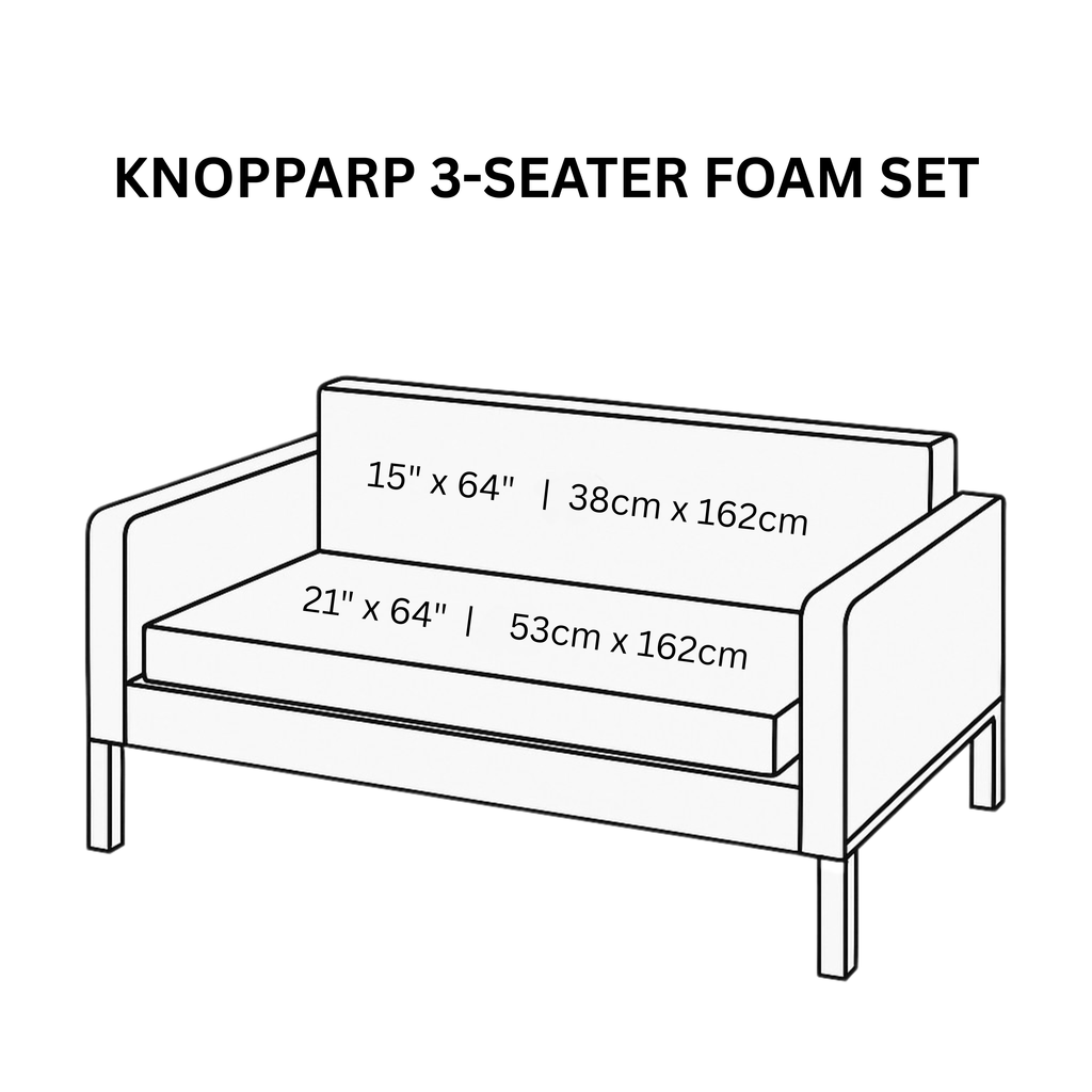 White Boho Mudcloth Slipcover – Compatible with IKEA Knopparp Sofa (2-Seater or 3-Seater)