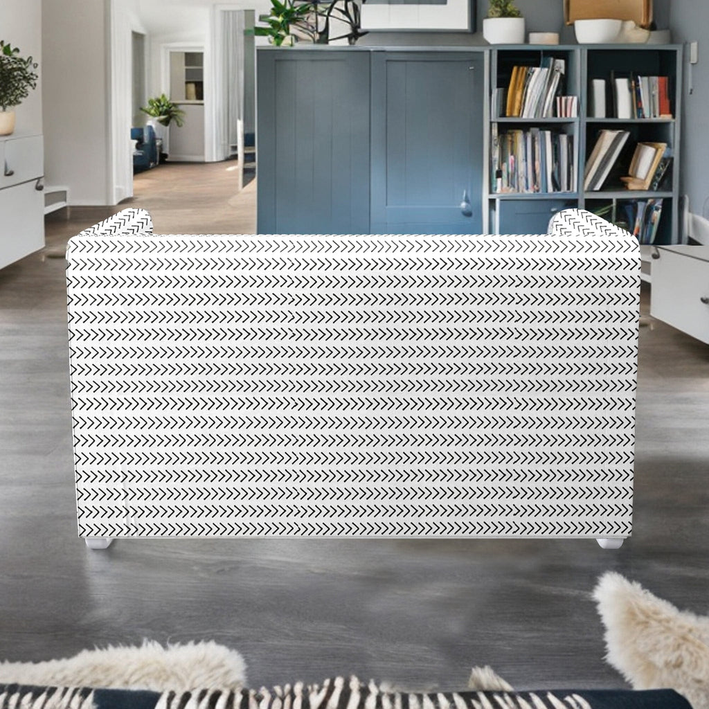 White Boho Mudcloth Slipcover – Compatible with IKEA Knopparp Sofa (2-Seater or 3-Seater)