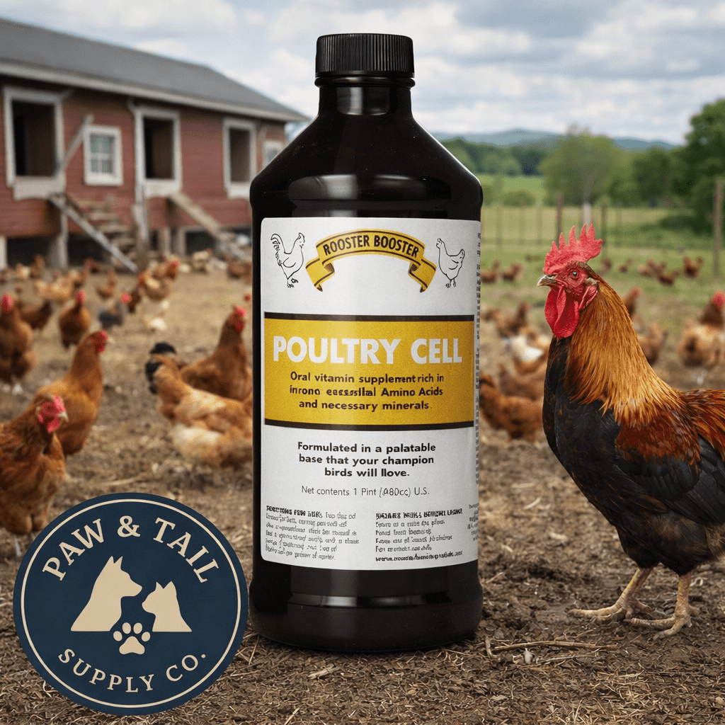 Rooster Booster Poultry Cell Vitamin Supplement 16 oz. Bird Iron Amino Acids B-Complex - Quarter Circle AK Boutique