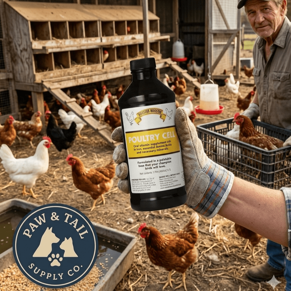 Rooster Booster Poultry Cell Vitamin Supplement 16 oz. Bird Iron Amino Acids B-Complex - Quarter Circle AK Boutique