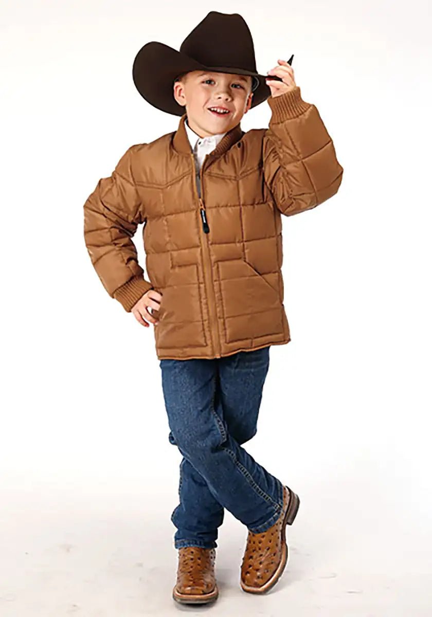 Roper Boy's Polyfill Puffer Coat (Brown) - Children's Jacket - Quarter Circle AK Boutique