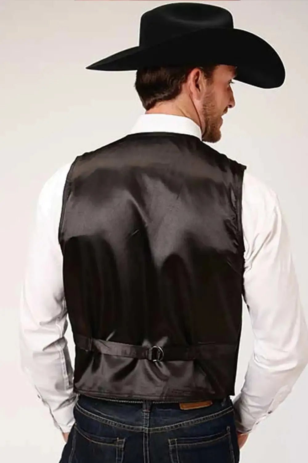 Roper Classic Suede Leather (Black) - Men's Vest - Quarter Circle AK Boutique