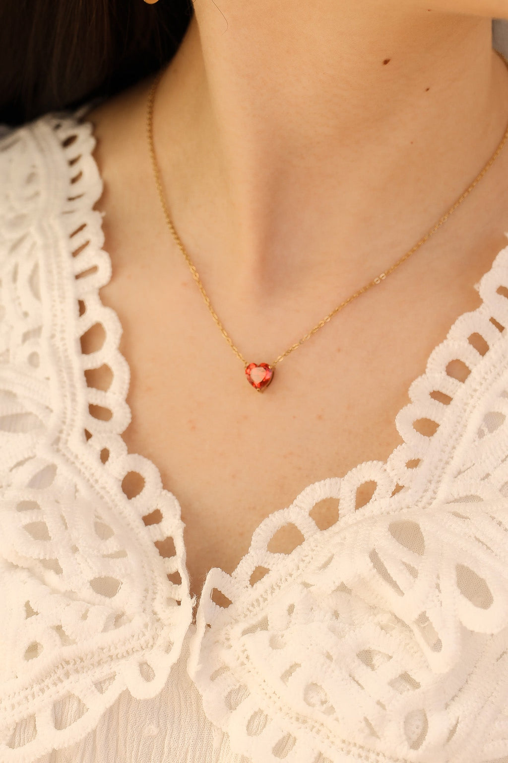 Ruby Necklace - Quarter Circle AK Boutique