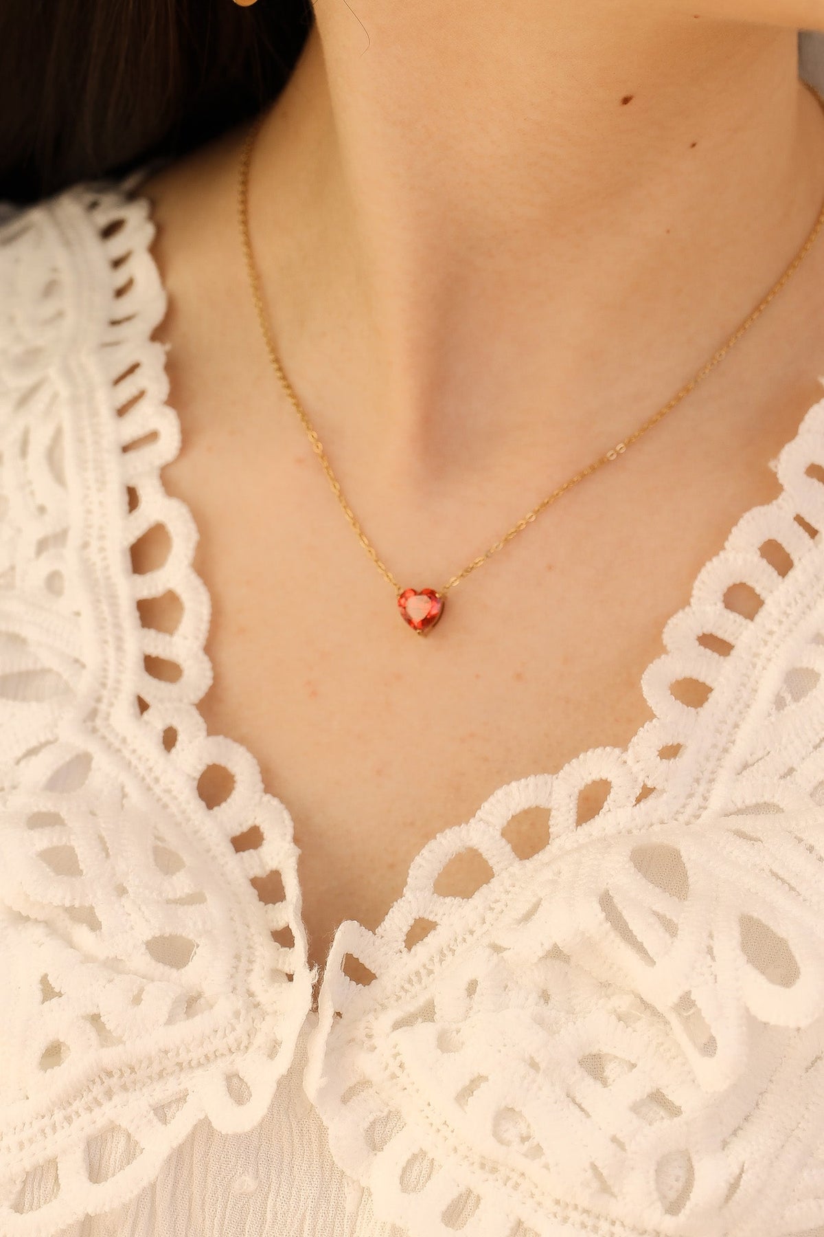 Ruby Necklace - Quarter Circle AK Boutique