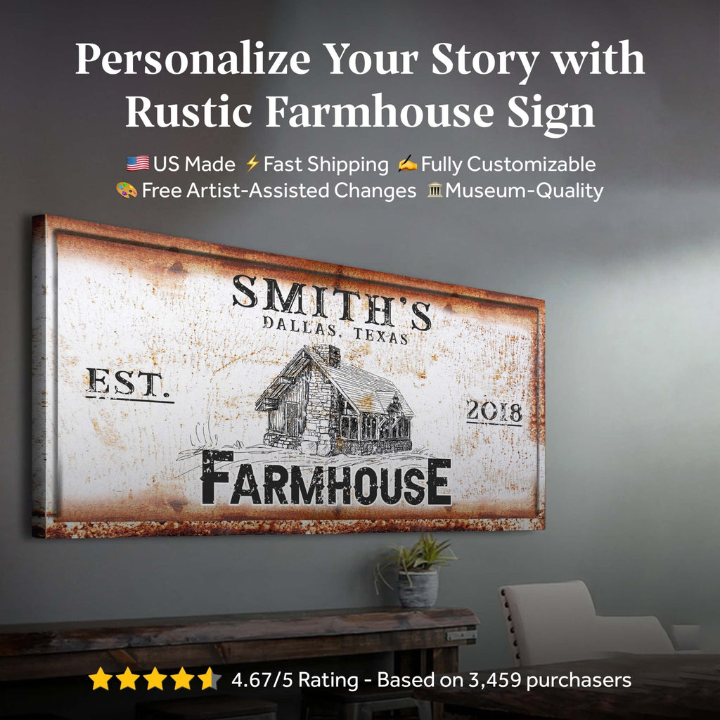 Rustic Farmhouse Personalized Sign II - Quarter Circle AK Boutique