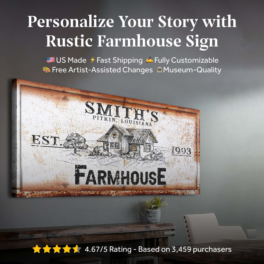 Rustic Farmhouse Personalized Sign II - Quarter Circle AK Boutique