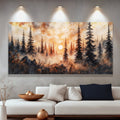 Rustic Forest Sunset Wall Art - Quarter Circle AK Boutique
