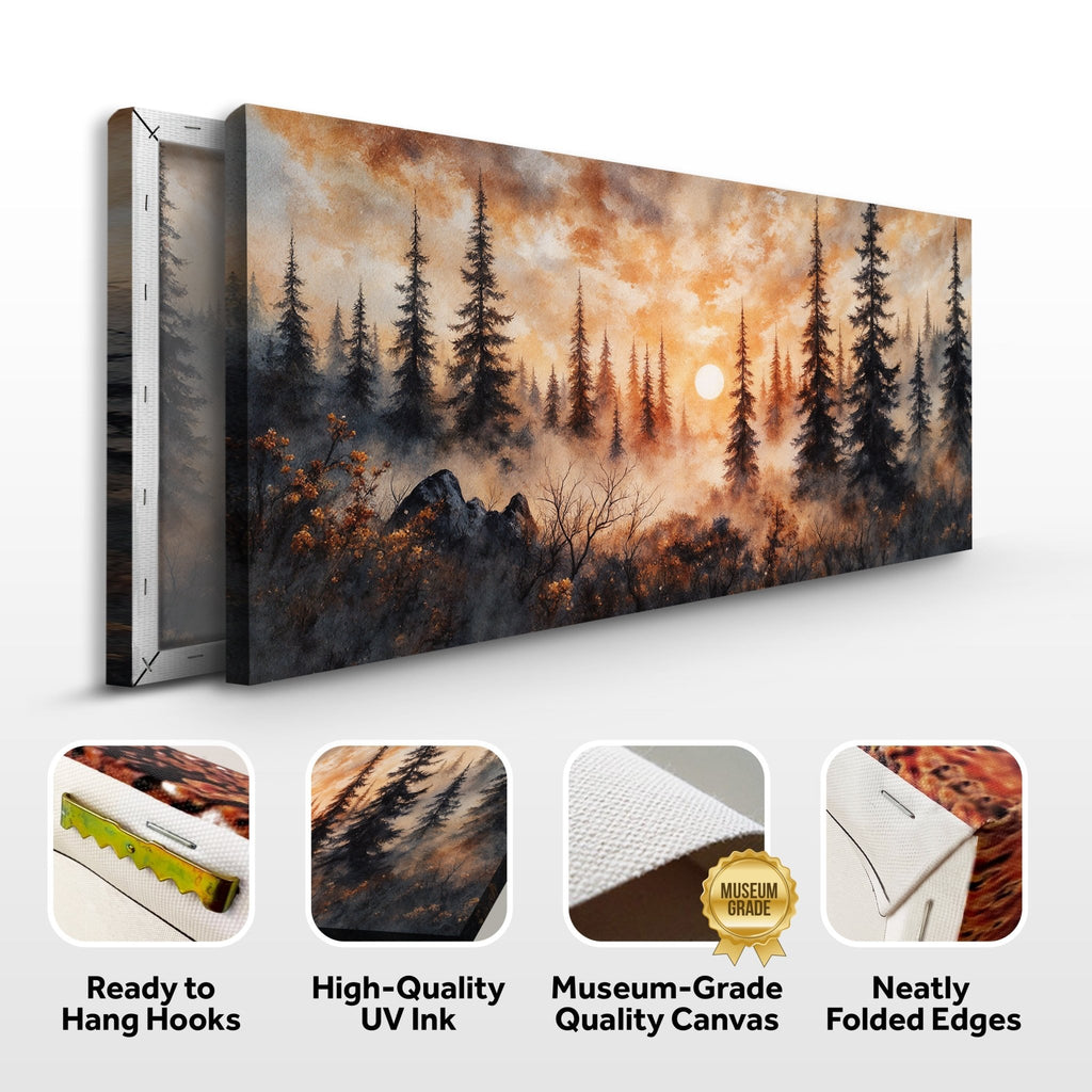 Rustic Forest Sunset Wall Art - Quarter Circle AK Boutique
