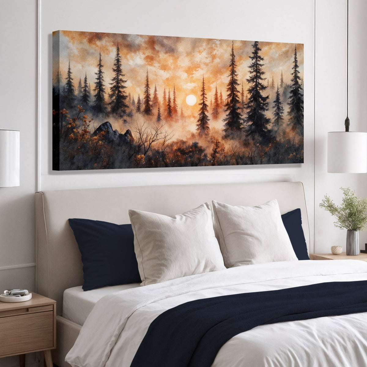Rustic Forest Sunset Wall Art - Quarter Circle AK Boutique