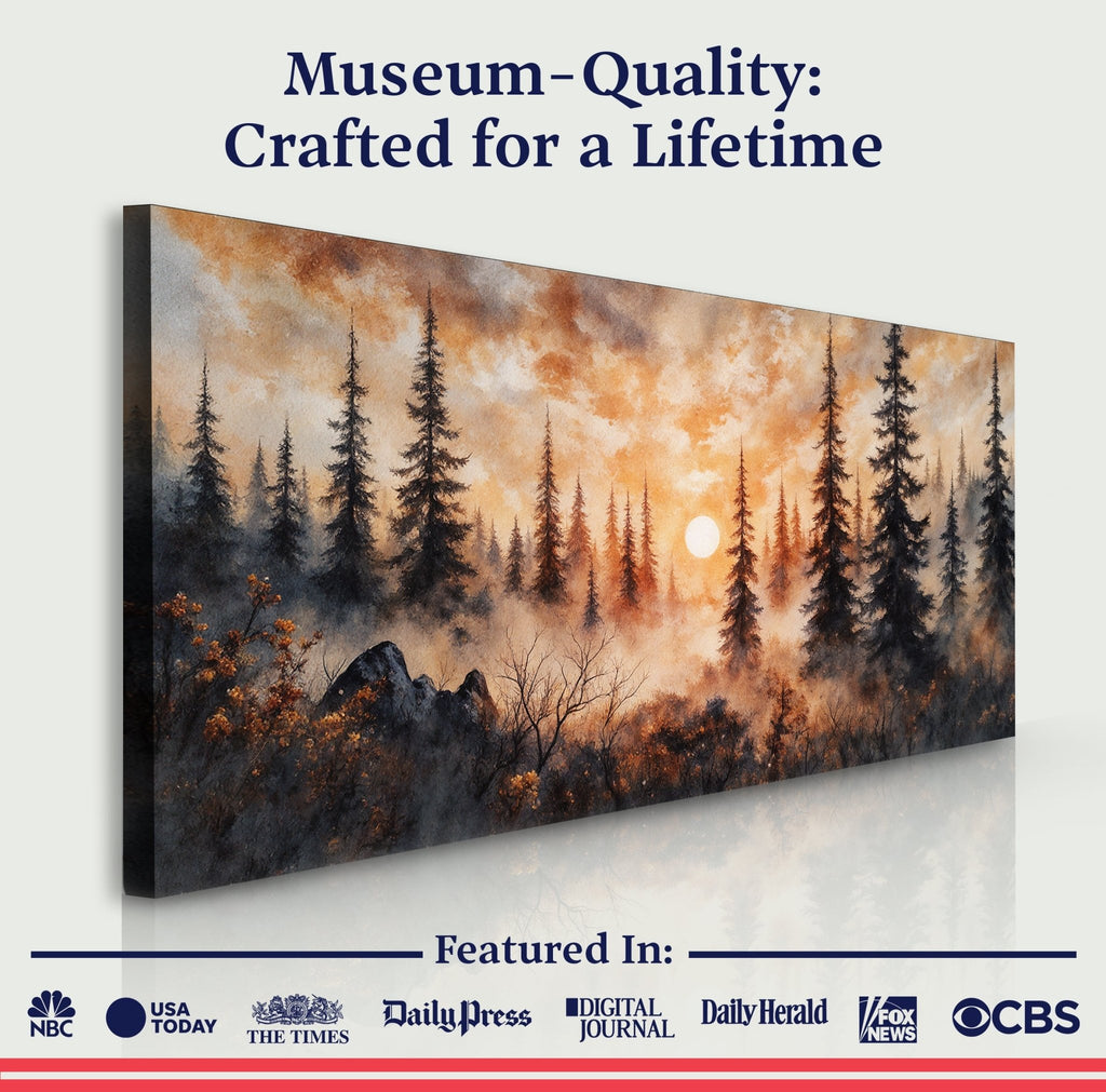 Rustic Forest Sunset Wall Art - Quarter Circle AK Boutique