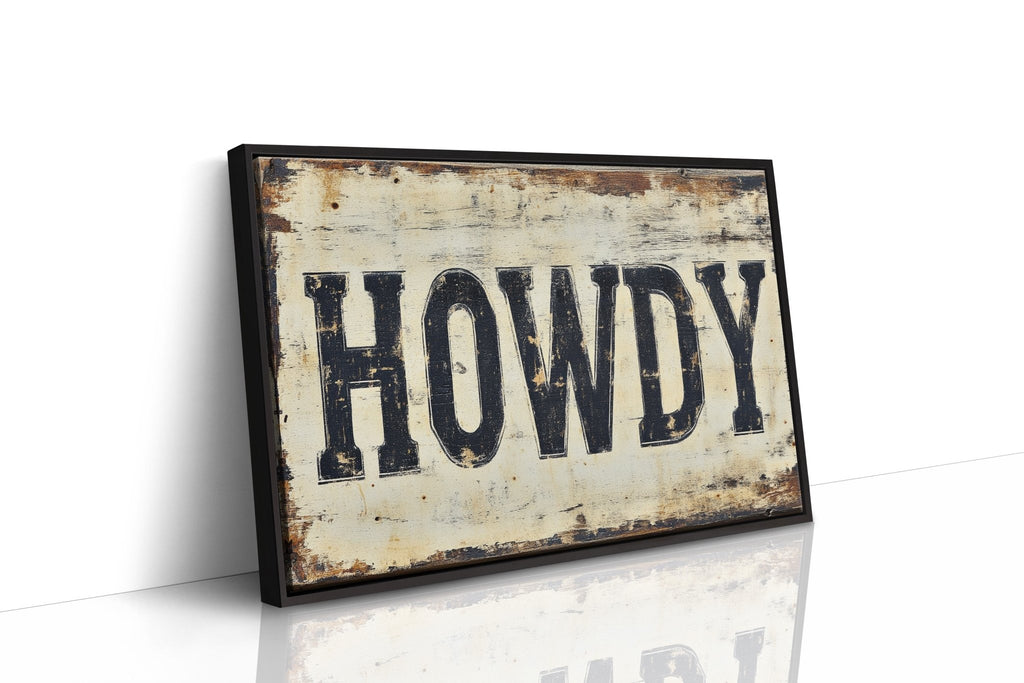 Rustic “Howdy” Western Wall Art - Quarter Circle AK Boutique