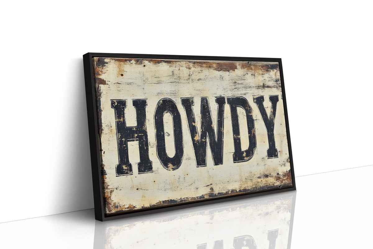 Rustic “Howdy” Western Wall Art - Quarter Circle AK Boutique