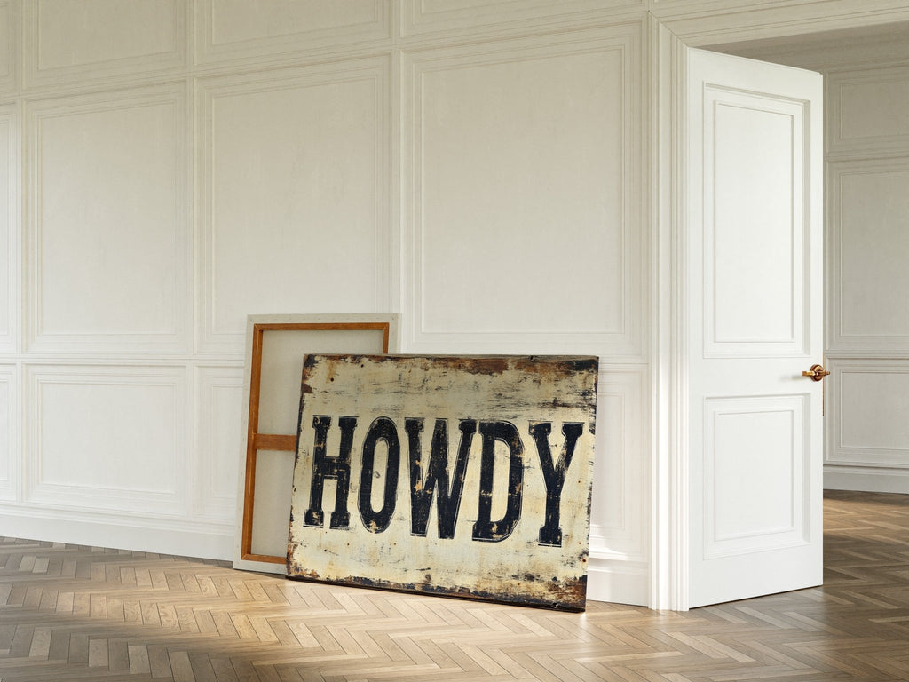 Rustic “Howdy” Western Wall Art - Quarter Circle AK Boutique