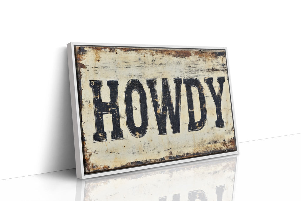 Rustic “Howdy” Western Wall Art - Quarter Circle AK Boutique