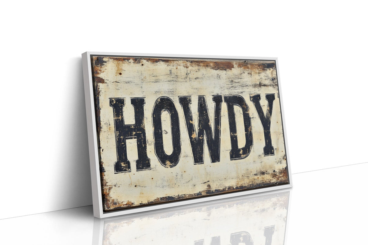 Rustic “Howdy” Western Wall Art - Quarter Circle AK Boutique