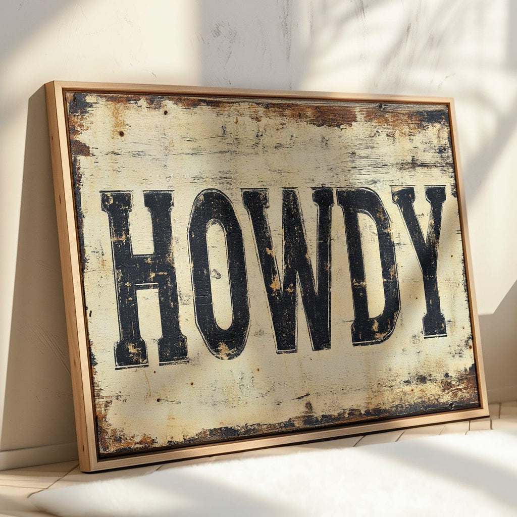 Rustic “Howdy” Western Wall Art - Quarter Circle AK Boutique