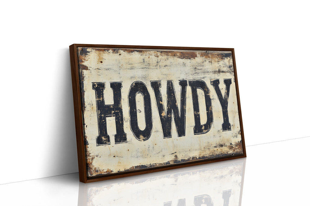 Rustic “Howdy” Western Wall Art - Quarter Circle AK Boutique