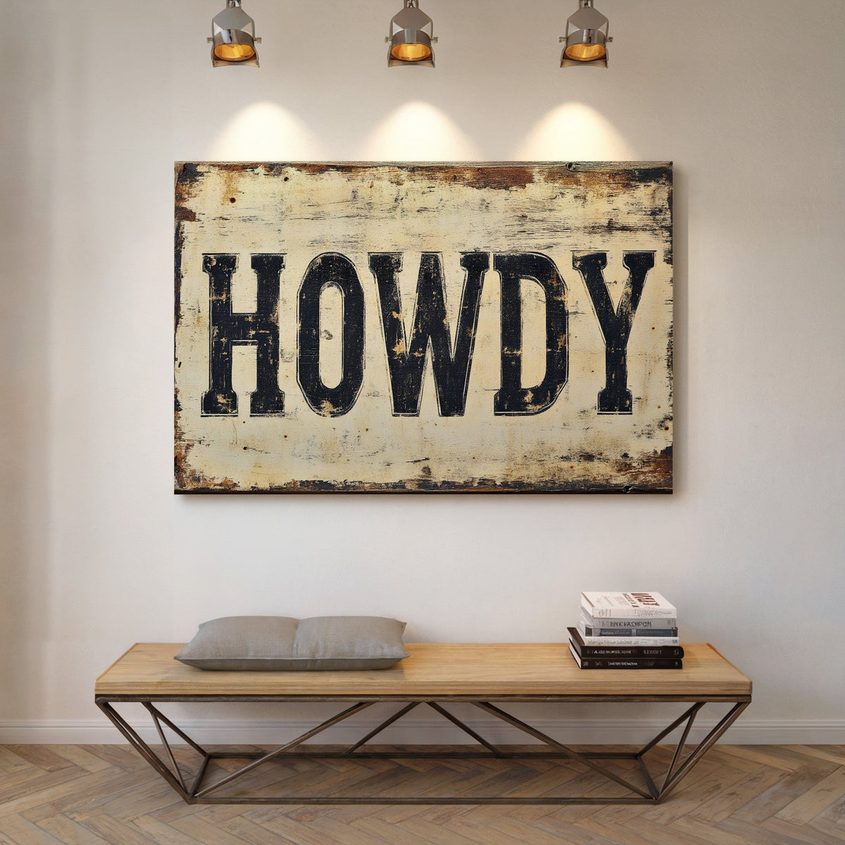 Rustic “Howdy” Western Wall Art - Quarter Circle AK Boutique