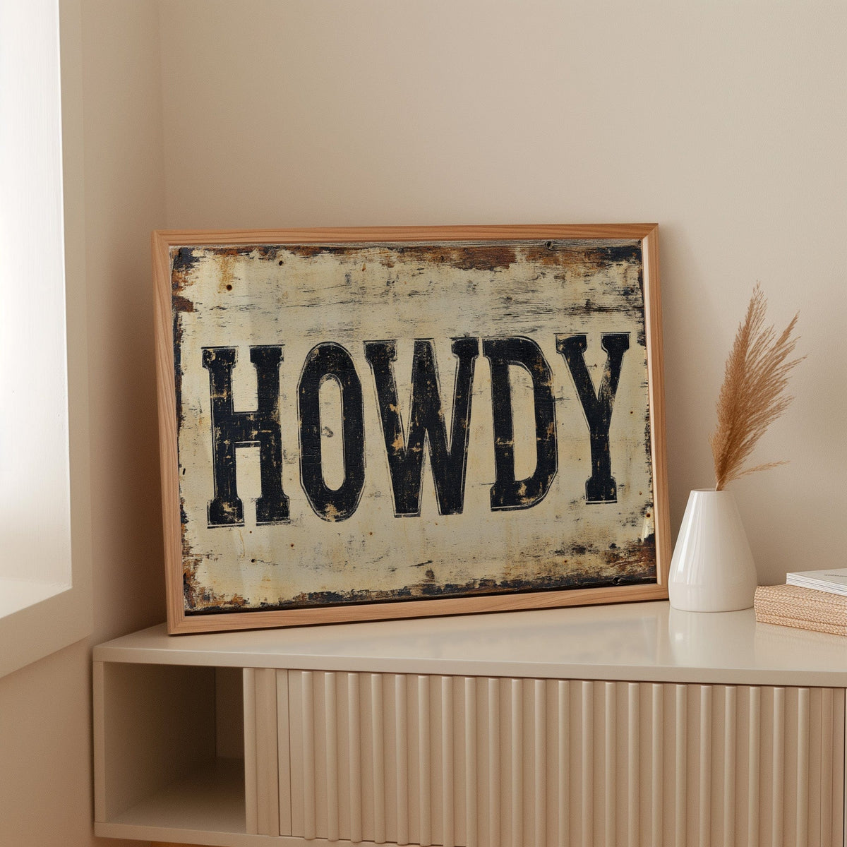 Rustic “Howdy” Western Wall Art - Quarter Circle AK Boutique