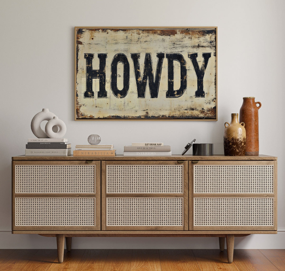 Rustic “Howdy” Western Wall Art - Quarter Circle AK Boutique