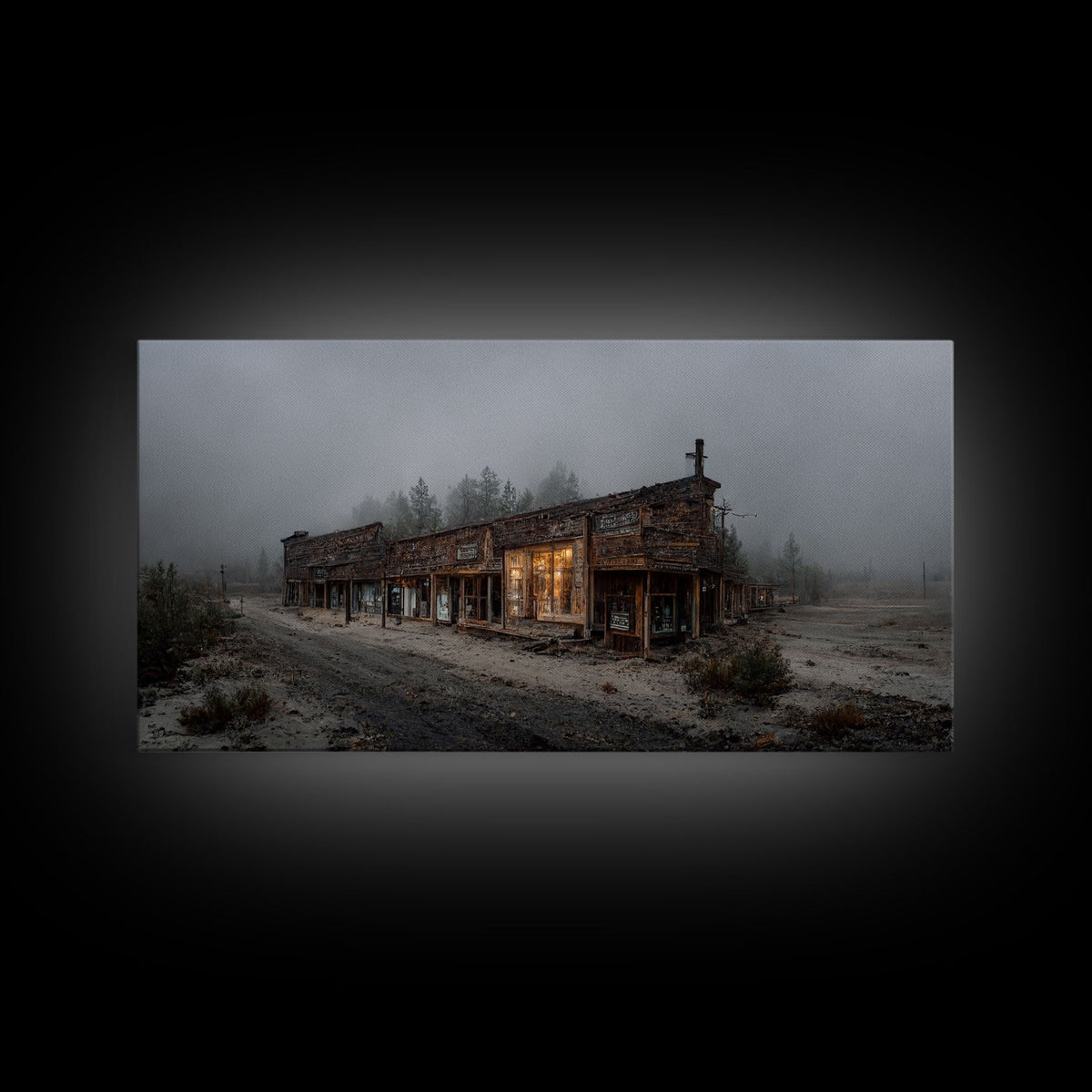 Rustic, Western theme canvas art, ghost town canvas print, wild west saloon art, man cave wall art, living room art, Cowboys - Quarter Circle AK Boutique