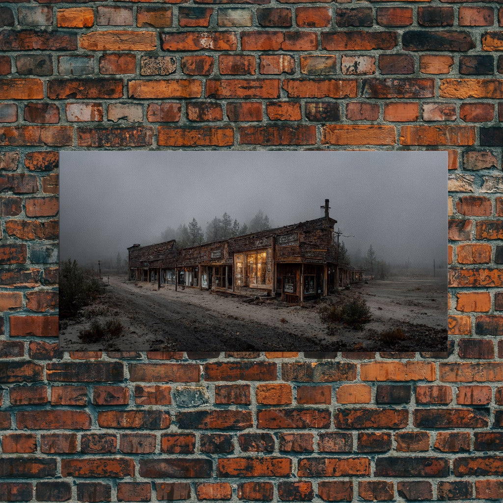 Rustic, Western theme canvas art, ghost town canvas print, wild west saloon art, man cave wall art, living room art, Cowboys - Quarter Circle AK Boutique