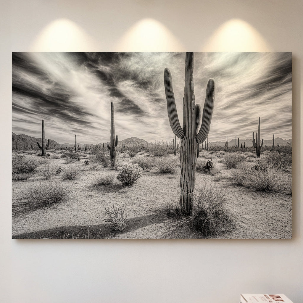 Saguaro Silence in Black and White - Quarter Circle AK Boutique
